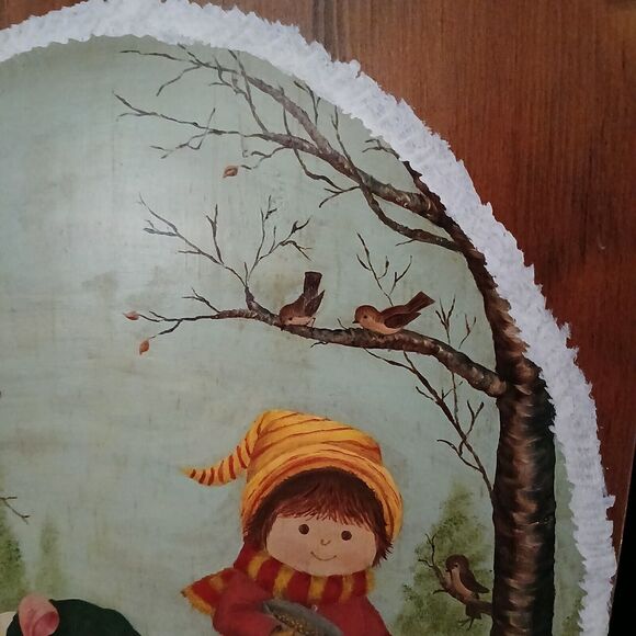 Vintage 24" Wooden Sleigh Sled Wall Hanging Holiday Christmas Decor Hand Painted - Picture 10 of 14